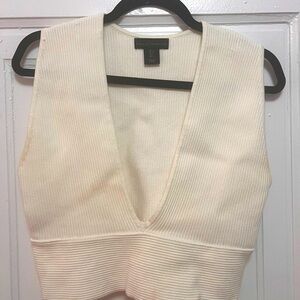 Ribbed cropped shirt